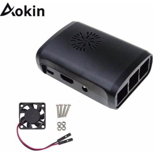 Aokin ABS Shell Cover Protective Case With Mini Cooling Fan For Raspberry Pi 2 Raspberry Pi Model B Plus + Case