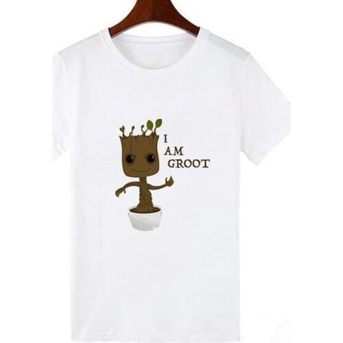 I am Groot Print Short Sleeve Fashion Lady Tshirts Top Unisex Marvel Graphic T Shirt Ladies Female Tee T-Shirt