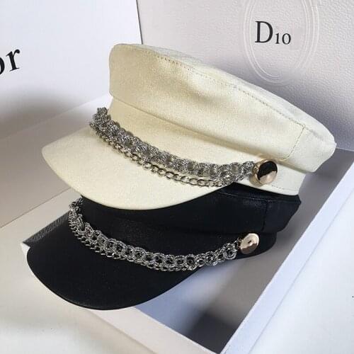 British style Navy cap Ladies hat Fedora hat women 2021 New Fashion hats for women Adjustable women Military Hats womens hats