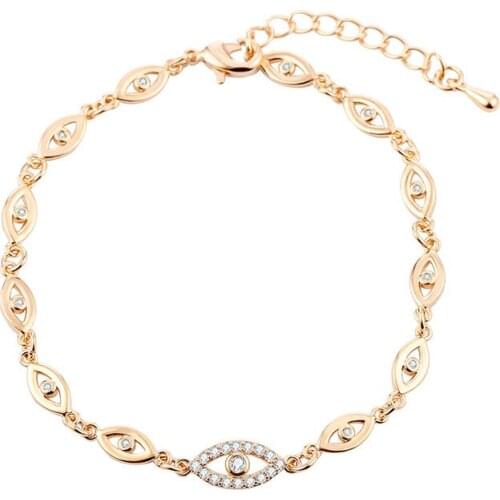 Hot CZ Zircon Bracelets for Women Gold Silver Color Evil Eyes Charm Bracelet Luxury Hand Jewelry Female Gift 2021