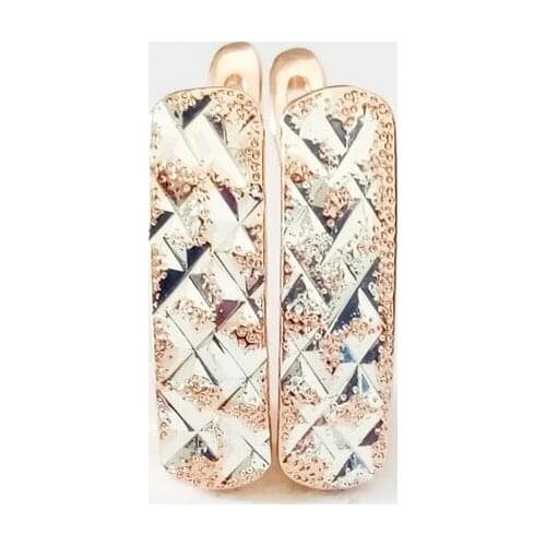 Earrings 2020 Gold 585 Color Rose Jewelry Luxury Vintage Gold and Silver Color Combined Drop Earring Designs for Women