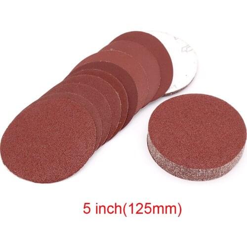 10/50/100PCS 5Inch 125mm Round Dry Flocking Sandpaper Pad Disk Sand Sheets Grit 80-1000 Hook And Loop Sanding Disc