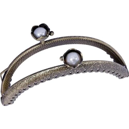 10PCS Bronze Gourd Head Knurling Semicircle Coin Purse Frames Metal Kiss Clasp Clutch Bags Part DIY Replacement Accessaries