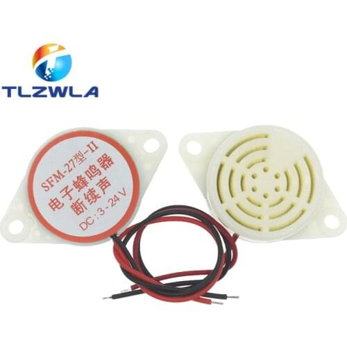 100PCS Great IT 95DB Alarm High-decibel 3-24V 12V Electronic Buzzer Beep Alarm Continuous Beep for Arduino SFM-27