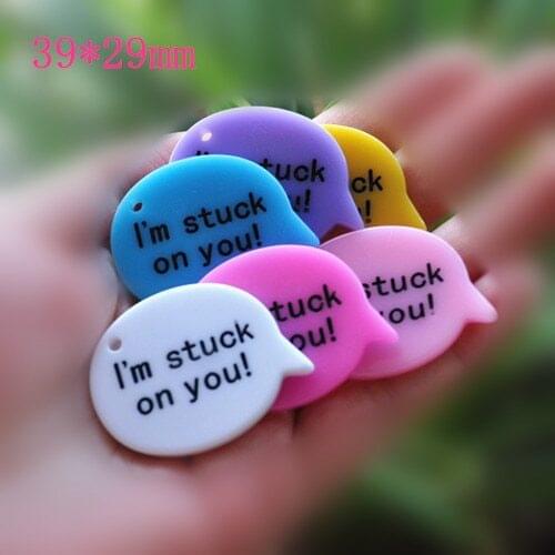 I am stuck on you charms resin charms necklace pendant for DIY decoration 15pcs