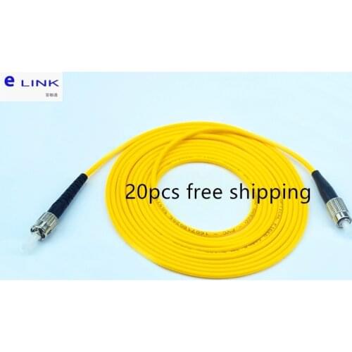 20pcs FC-ST fiber optic jumper simplex singlemode 3.0mm G652D cable 1 2 3 5 7 10 Mtr optical fibre patch cord free shippng ELINK