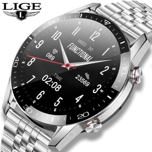 2021 LIGE Fashion 1.3 Inches Bluetooth Call Smartwatch Men IP68 Waterproof Heart Rate ECG Monitoring Sport Smart Watch For Men