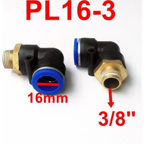 5pcs/lot Pneumatic Fittings L type16mm-3/8" Pipe Fitting PL16-3