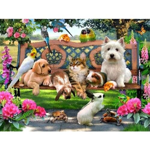5d Diamond Painting Full Square/Round Dog Animal Cat Rabbit Picture Of Rhinestone DIY Diamond Embroidery Mosaic Home Decor Gift