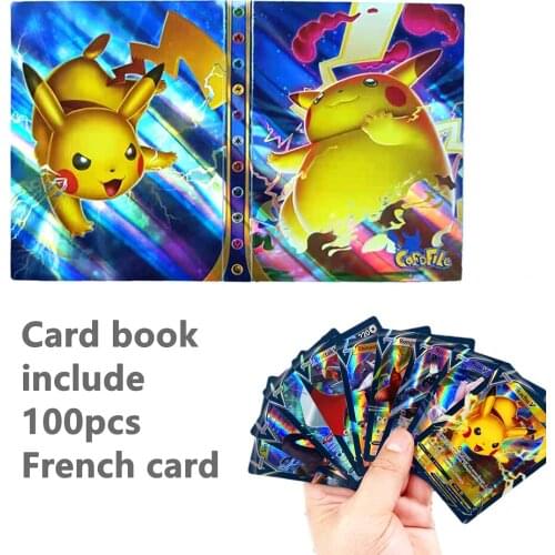 240Pcs Pokemon Album Book Includes 100PCS GX TOMY French Cards Anime Game Card Holder Folder Top Loaded Toys For Children