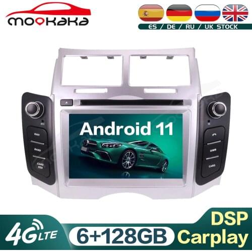 For Toyota Yaris 2005 - 2011 Android 11 6G + 128GB Car Multimedia DVD Player GPS Navigation Audio Stereo Head Unit Carplay DSP
