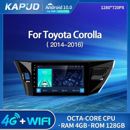 Kapud Android 10 For Toyota Corolla 2014-2016 Car Multimedia Video Player 10" Radio Stereo BT GPS Wifi DSP Navigation
