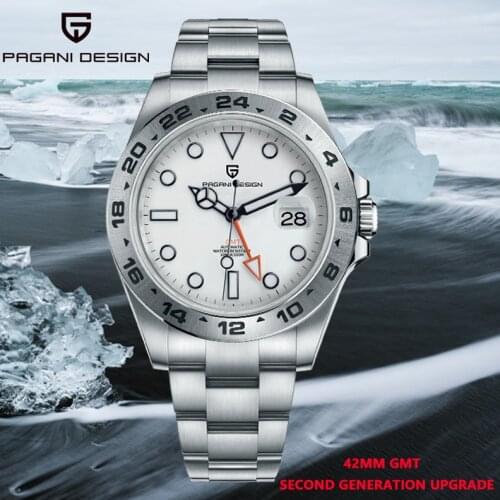 Pagani Design 2021 New High End Men Automatic Clock GMT Time Zone Luminous Pointer 316L Stainless Steel Luxury Waterproof Watch
