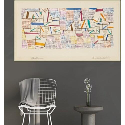 Citon Paul Klee《Provence coast.1927》Canvas Art Oil Painting Artwork Print Poster Picture Wall Decor Home Living Room Decoration