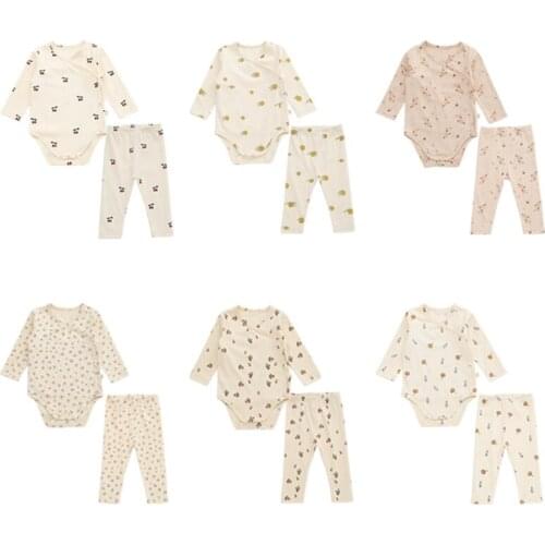 Baby Boys Girls Long Sleeve Romper for Spring Autumn Beautiful Pattern Quality Infant Onesie+Pants+Hat Fashion Style Suit 3pcs