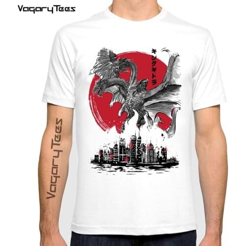 Summer men Clothing Fashion O-neck Tops King of Terror Attack Print T-shirt Sumi-e graphics Tshirt Harajuku Casual Short Sleeve