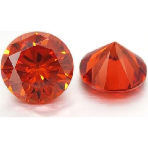 Hot!!! 50pcs Cubic Zirconia 5A Grade 10mm 11mm 12mm ( 3.5-16mm) Orange Synthetic CZ Gemstone