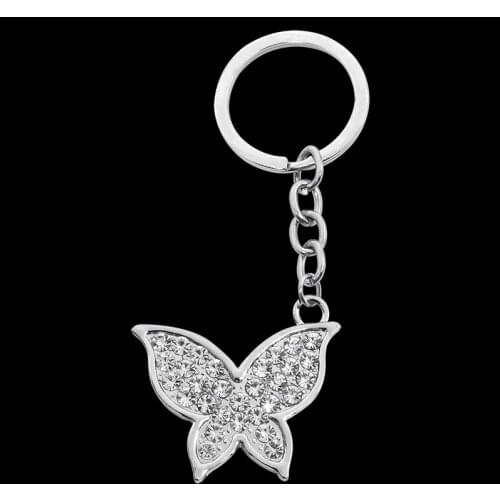 One Piece Metal Car Auto Keyring Keychain Butterfly Bag Charm Travel Gift For Her Porte Clef Keyholder Jewelry Accessories