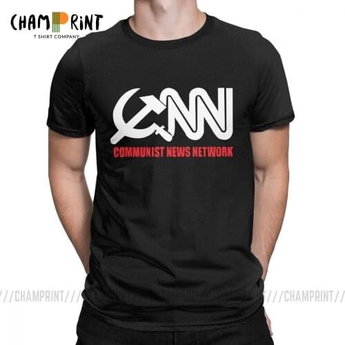 CNN Communist News T-Shirts Men Funny Tabloid Corporate Media Cotton Tees Crew Neck Short Sleeve T Shirts 4XL 5XL 6XL Clothing