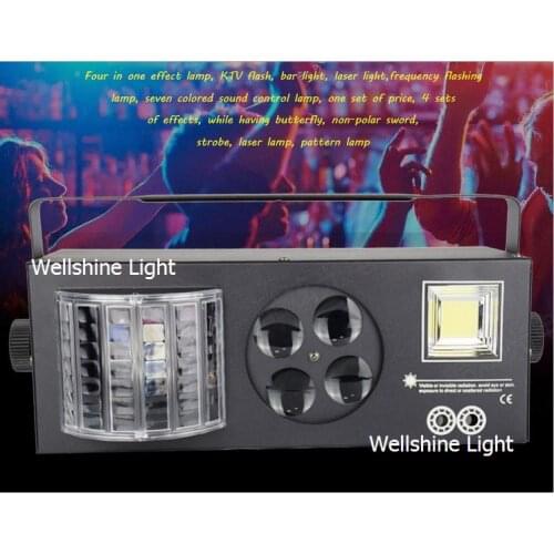 New arrival 4 in 1 Laser flash Gobo Strobe butterfly derby LED Stage Effect light