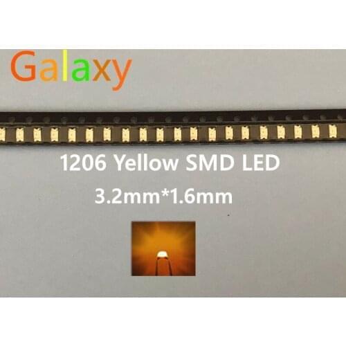 Orange/Amber 1206 SMD SMT Super bright LED lamp light High Quality New 600-610nm 200-300mcd 2.0-2.6v smd 1206 led diodes 200PCS