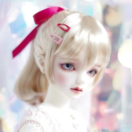 BJD Doll Wig suitable for 1-3 1-4 uncle WIG soft silk high ponytail with ribbon doll accessories
