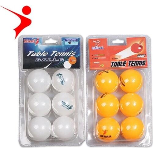 Regal table tennis six-piece blister card plastic table tennis ball for entertainment