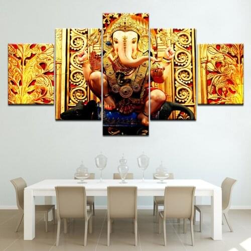 Ganesh poster HD print 5 piece Wallpapers modern Modular Poster art Canvas painting for Living Room Home Decor