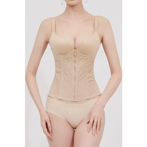 Sexy Zipper Buckle Bustiers Waist Trainer Belt Corsets Girdle Steel Boned Body Shaper Underbust Women Postpartum Stomach Shaper