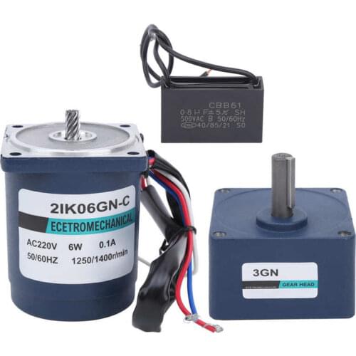 AC 220V 6W Gear Reducer Motor For XD2IK06GN-C Fixed Motor Capacitor Accessory Set