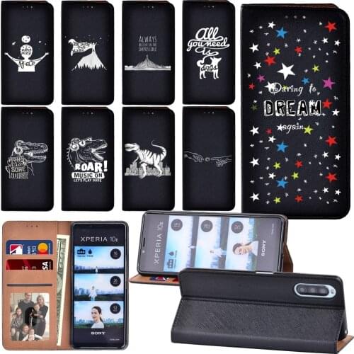 Luxury Flip Case for Sony Xperia L4/Xperia 1 II/Xperia 10 II White Picture Pattern Phone Cover Case