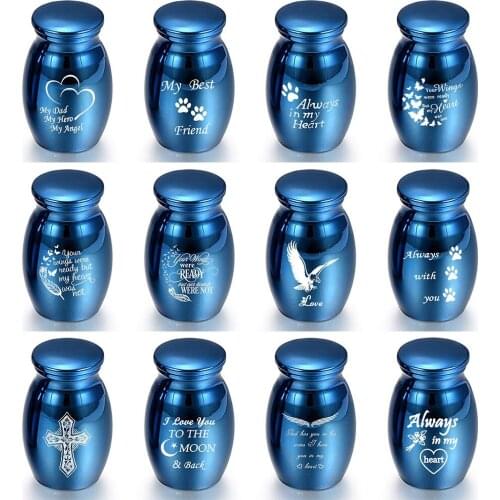Blue Human Ashes Keepsake Angel Wings Memorial Urn Mini Cremation Urns Ashes Holder
