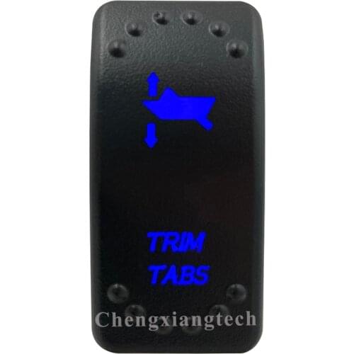 Blue Led Lasor Trim Tab Up/Down 3 Way Momentary Rocker Toggle Button Switch 7 Pins (ON) OFF (ON) 12v 24v DPDT for Car Boat Truck