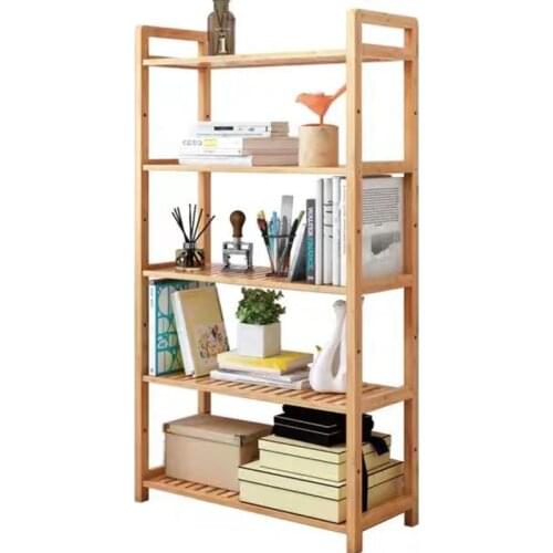 Nordic Solid Wood Bookshelf Elegant Book Display Rack Standing Living Room Shelves Kitchen Storage Books Magazine Organizer