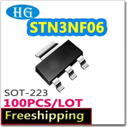 Smd STN3NF06 100pcs/lot SOT223 N-channel 60V 4A pdf inside mosfet