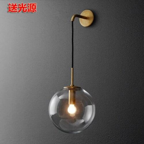 Nordice glass wall sconces bedroom light glass ball aisle bedroom bedside wall lights for home monkey lamp wall lamp