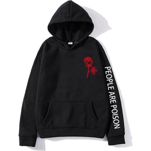 Fashion Hot Hoodies men 2021 Autumn Winter Harajuku Poison Rose Print Hoodie High Quality Male Women Hip Hop Streetwear Clothing