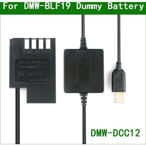 5V USB To DMW-BLF19 Dummy Battery DMW-DCC12 Power Bank USB Cable For Panasonic DMC-GH3 DMC-GH4 DC-GH5 DC-G9