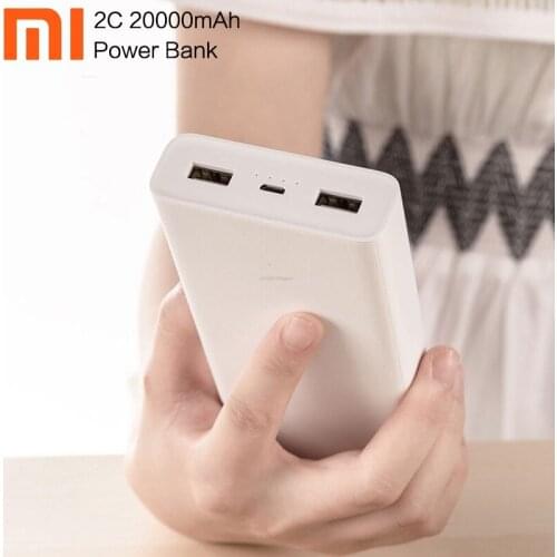 Xiaomi QC3.0 Power Bank 2C 20000MAh Mobile Powerbank 2 Dual USB Output Two-way Fast Charge Polymer For Smart Mobile Phone