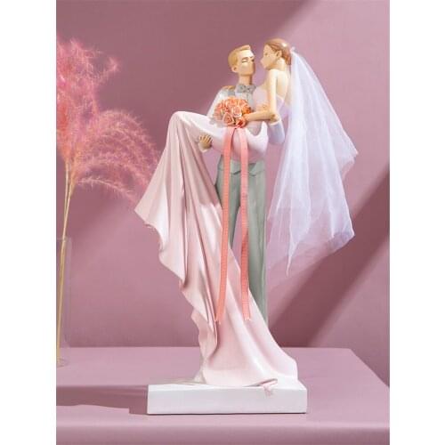 High Quality Wedding Couple Miniatures Ornament Crafts Figurines Micro Landscape Romantic Bedroom Decor Creative Gifts