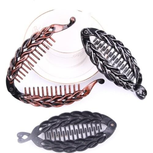 1PC Fish Shape Pearl Rhinestone Hair Claw Clips Hair Jewelry Banana Barrettes Hairpins Hair Accessories for Women Clips