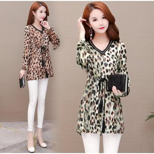 High-quality Womens Shirts New 2020 Spring Plus Size 5XL Leopard print Shirt Tops Casual Shirts Ladies Fashion autumn Base Shir