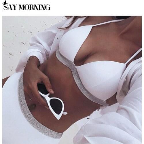 SAY MORNING Womens Swimming Suit For Women Sexy Bikini Push Up Bikinis 2020 Mujer Bikini Women Bathing Suit Beachwear Straps