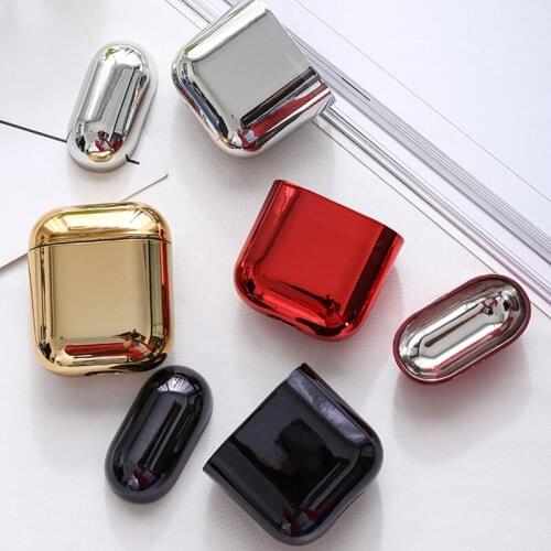 Plating Hard PC Earphone Case Cover For Airpods 2 1 Protective Shell Luxury Gold Cases Shockproof Bags For Apple Airpods