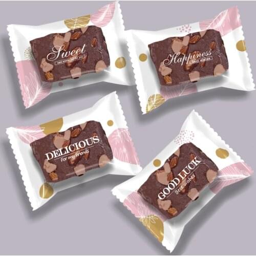 100pcs Heat Seal Candy Packaging Bag Dessert Cranberry Cookies Nougat Sugar Frosted Plastic Bags Opp Food Gift Packaging Pouch