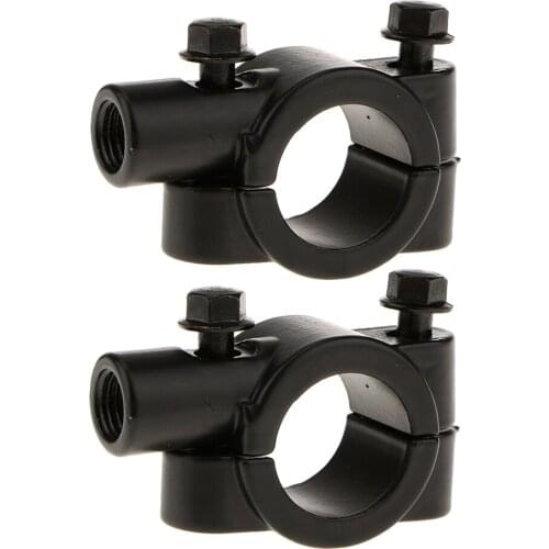 2pcs Motorcycle 7/8'' Handlebar Mirror Mounting Clamp Bracket Black