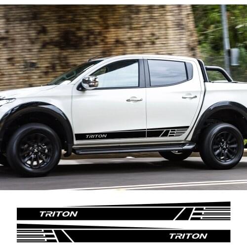 2PCS Car Stickers Body Door Side Skirt Stripe Car Styling Graphic Vinyl Decals for Mitsubishi l200 Triton Pickup Car Accessories