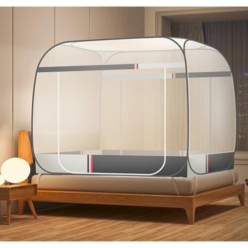 2021 New Style No Need To Install Yurt Mosquito Nets Bottom Bottomless Mosquito Nets Three-Door1.2m1.5m1.8m2.0m2.2m Bed Tent