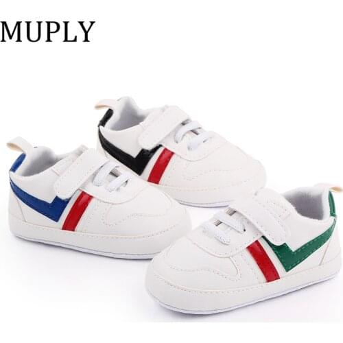 2020 Brand New Newborn Baby Boy Girl Soft Sole Crib Shoes Warm Boots Anti-slip Sneaker PU Breathable Solid First Walkers 0-18M