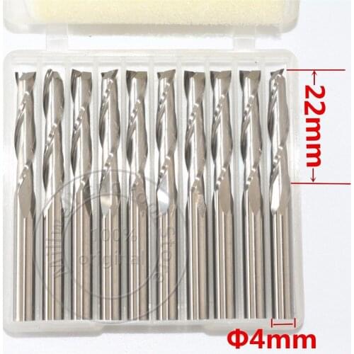 4mm*22mm,Freeshipping,CNC wood tool,carbide End Mill,woodworking insert router bit,2 flute up cut end mill,MDF,PVC,Acrylic